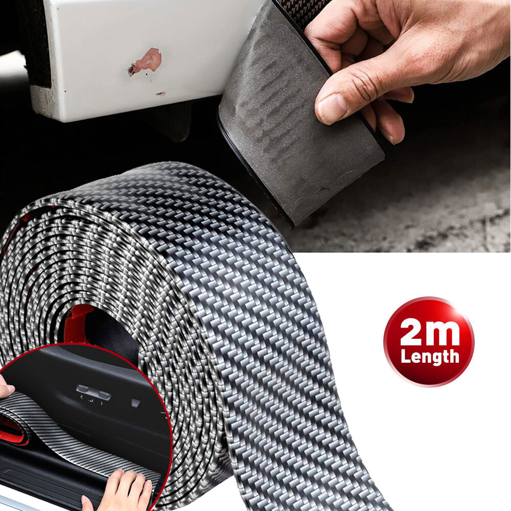 Anti Scratch Scuff Sticker 3D Carbon Fiber Car Door Plate Waterproof Sticker 2M