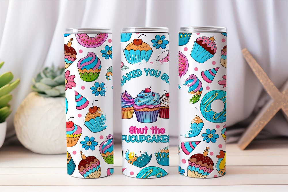 20 oz Graphic Tumbler- Sarcasm Funny Cupcake 25