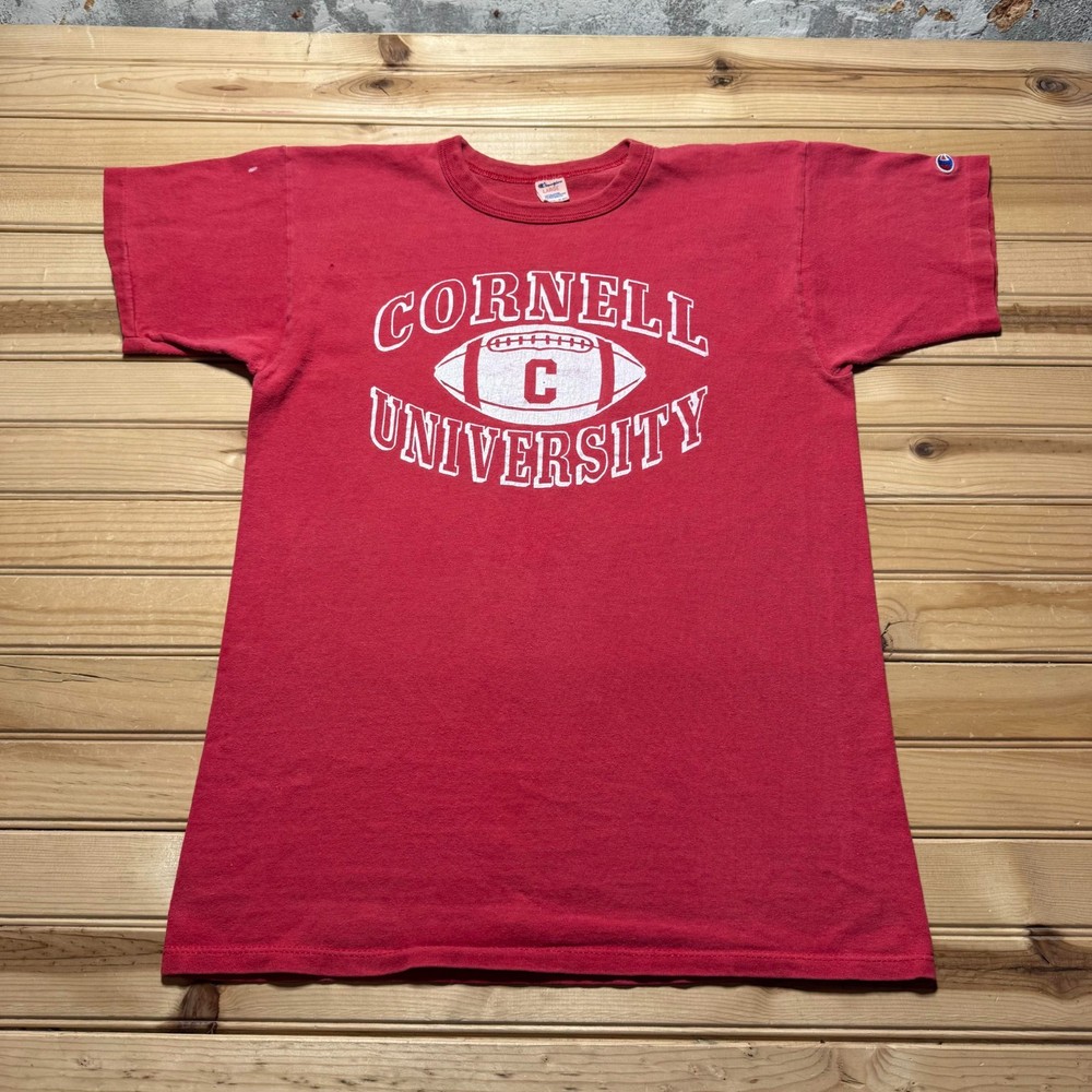 Vintage 80s 90s Cornell University Big Red Football T-Shirt USA Made Size Large