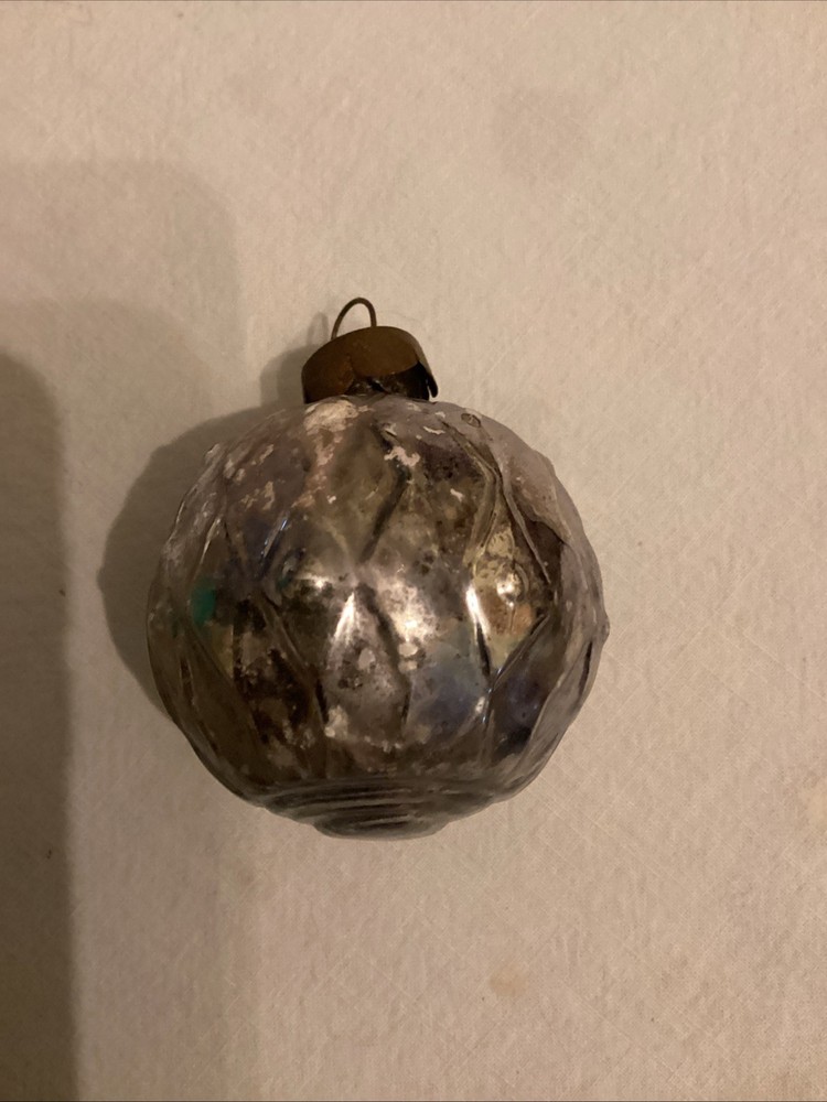 Vintage Antique Early Shiny Brite Mercury Glass Circus Christmas Tree Ornament