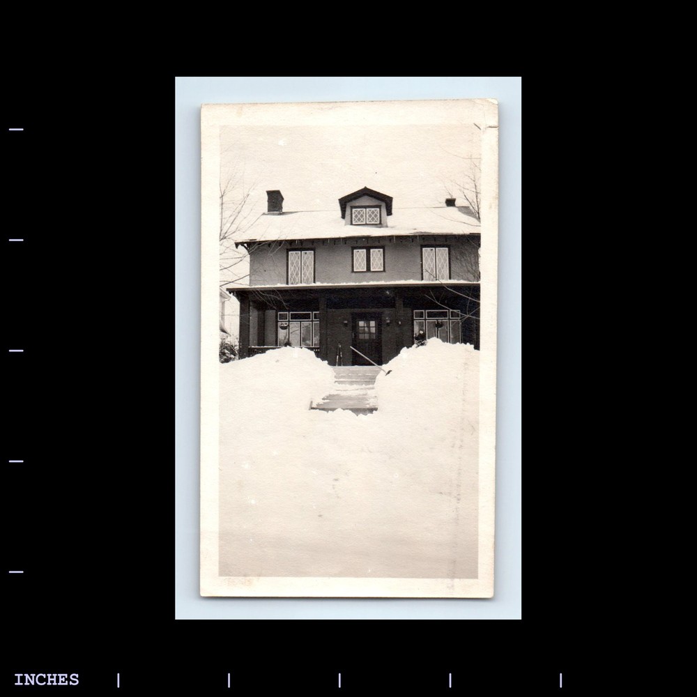 Old Vintage Photo HOUSE IN SNOW WINTER SCENE