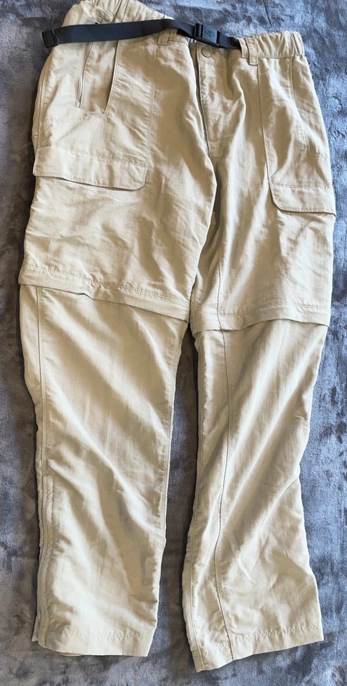 The North Face Mens Paramount Trail Convertible Light Khaki Nylon Belted Pants L