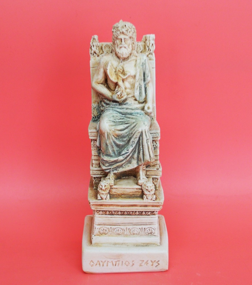 Zeus King of the Olympians Gods small statue Ruler of Sky and Thunder - Olympus