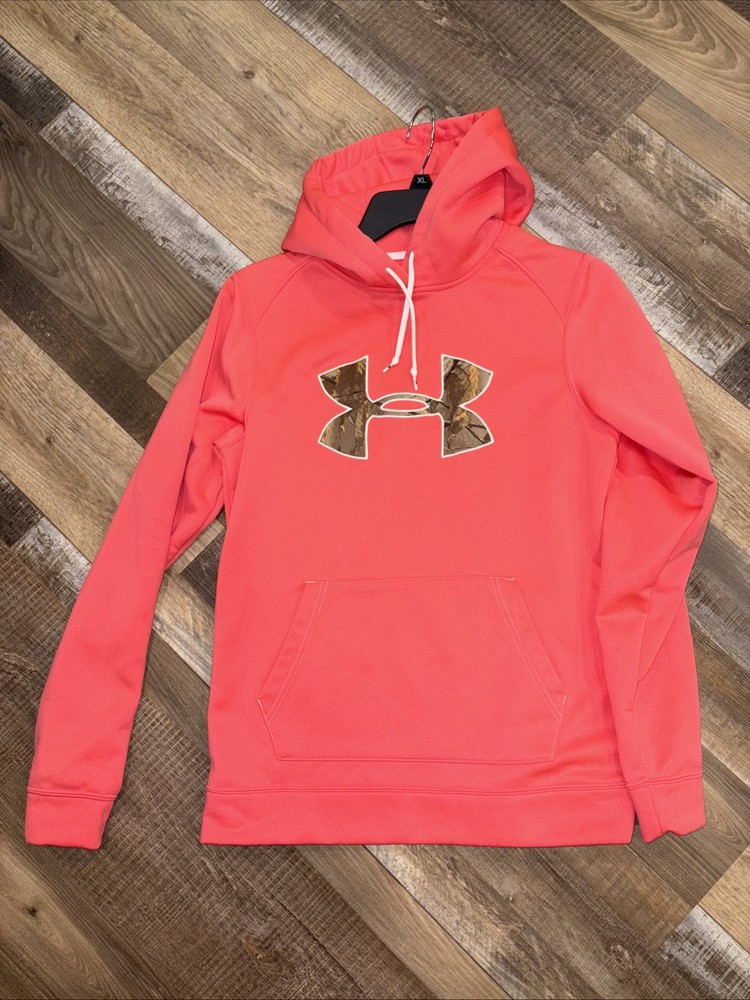 Under Armour Sweater Womens Small Pink Camo Realtree Hoodie Ladies