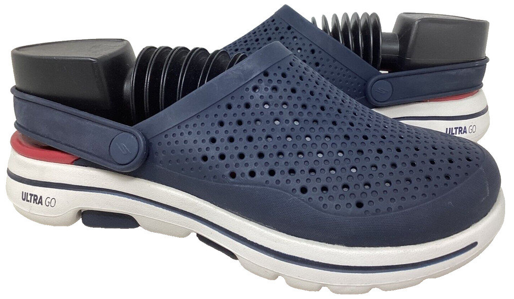 Skechers Men's Go Walk Astonished Slip On Walking Clogs Navy/Red Size:7 100V
