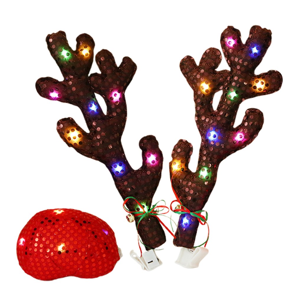 Christmas Car Decor Cute Deer Car Accessories with Light Festive bearable