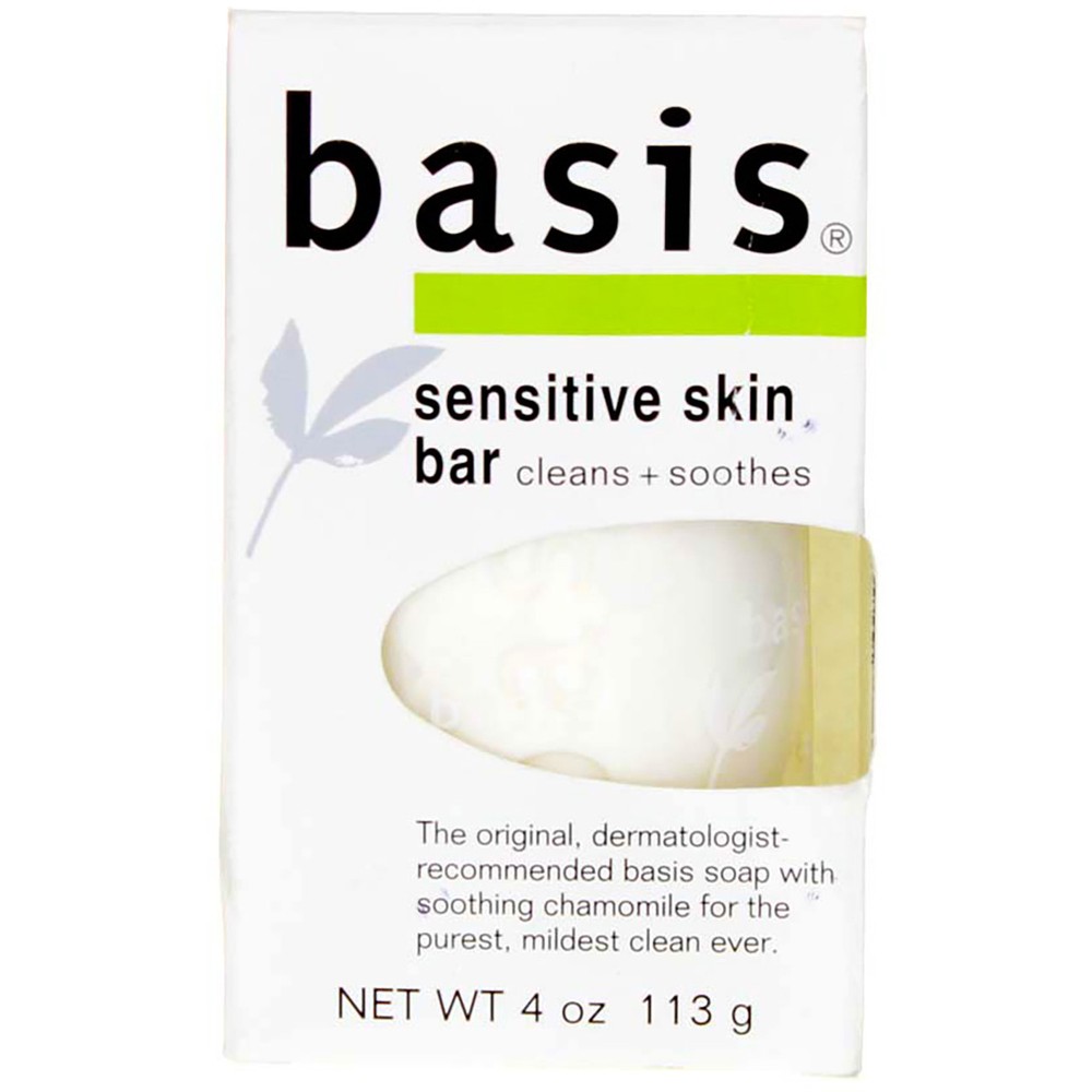 Basis Sensitive Skin Unscented Bar Soap 4 oz Gentle Cleansing