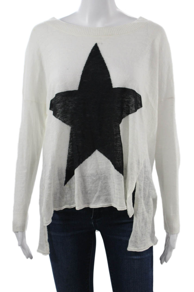 Central Park West Unisex White Star Graphic Pullover Sweater Linen Size SFree Shipping in US $100+ Orders | $6.95 Orders Below