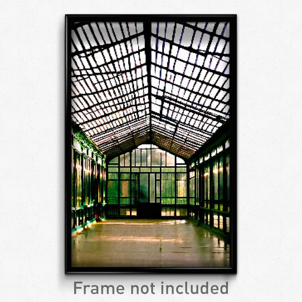 8 Bit Psychedelic Pixel Art Poster - Empty Conservatory Video Game Print