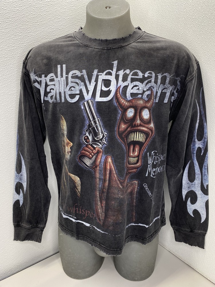 Valley Dreams Unisex T-Shirt Black/Multi Size XL Psychopath Graphic Long Sleeve