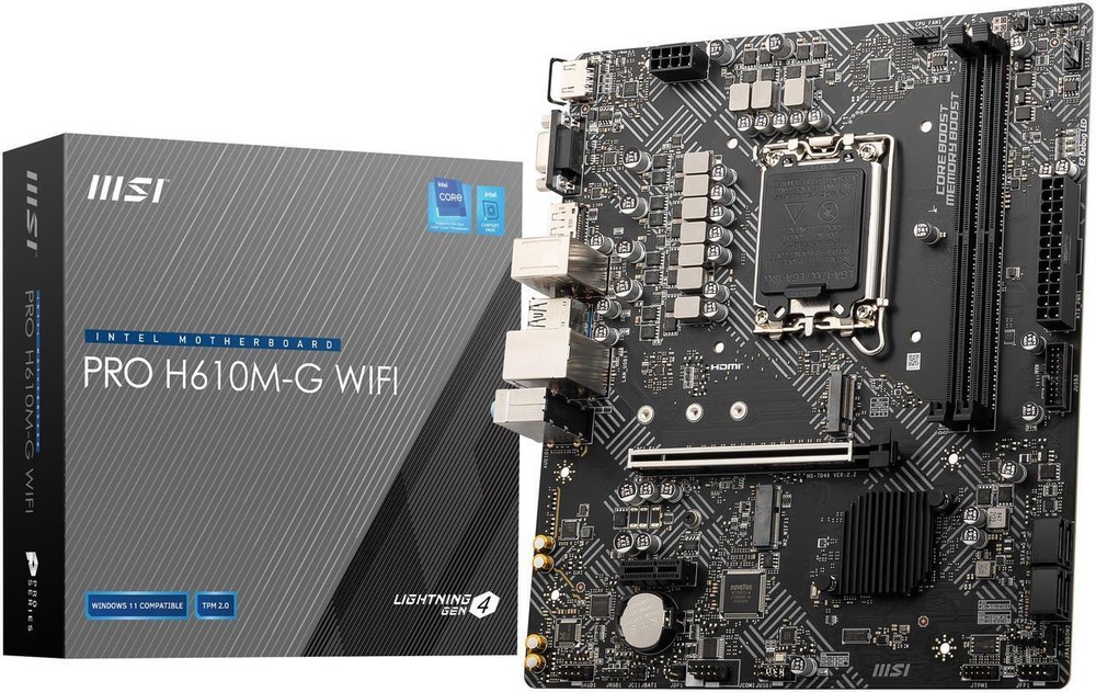 (Factory Refurbished) MSI PRO H610M-G WIFI LGA 1700 Intel Micro ATX Motherboard