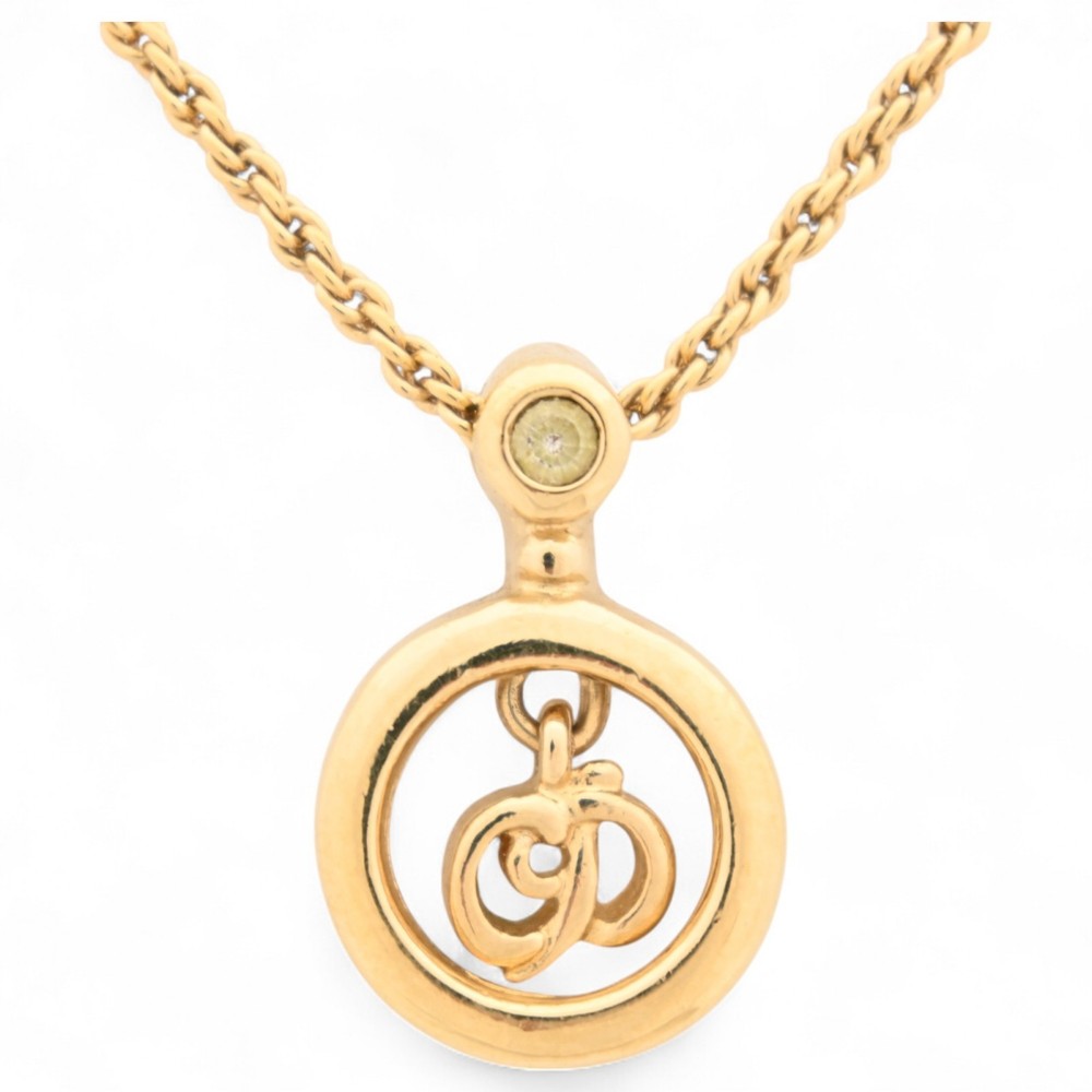 Dior gold logo necklace auth di9907vf luxury jewelry