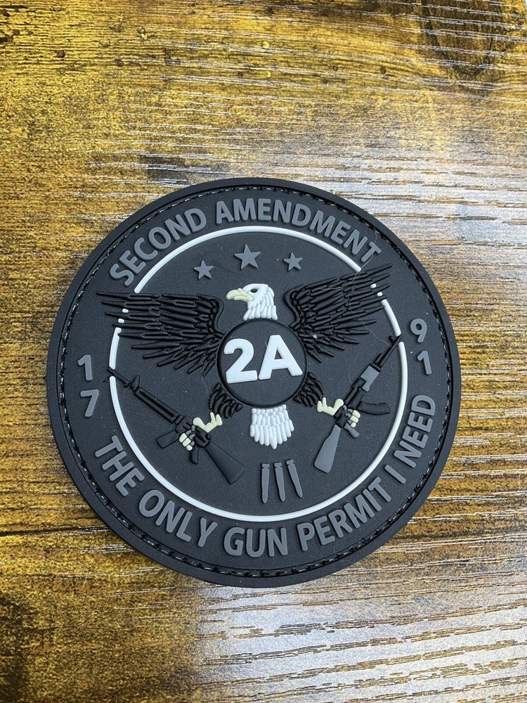 Second Amendment 2A PVC Tactical Morale HOOK-3D PVC