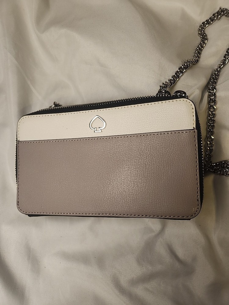 Kate Spade Adel Double Zip Crossbody Bag in Optic White