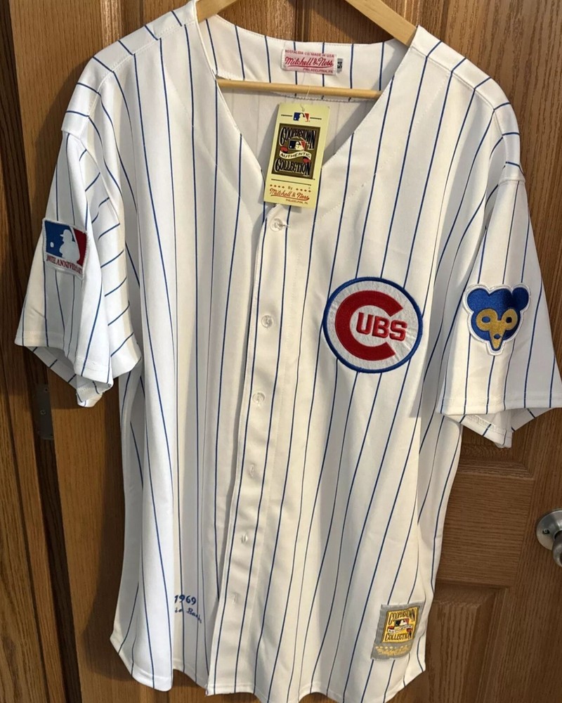 Throwback Cream Chicago Cubs 1969 Ernie Banks #14 Jersey - Mens XXL