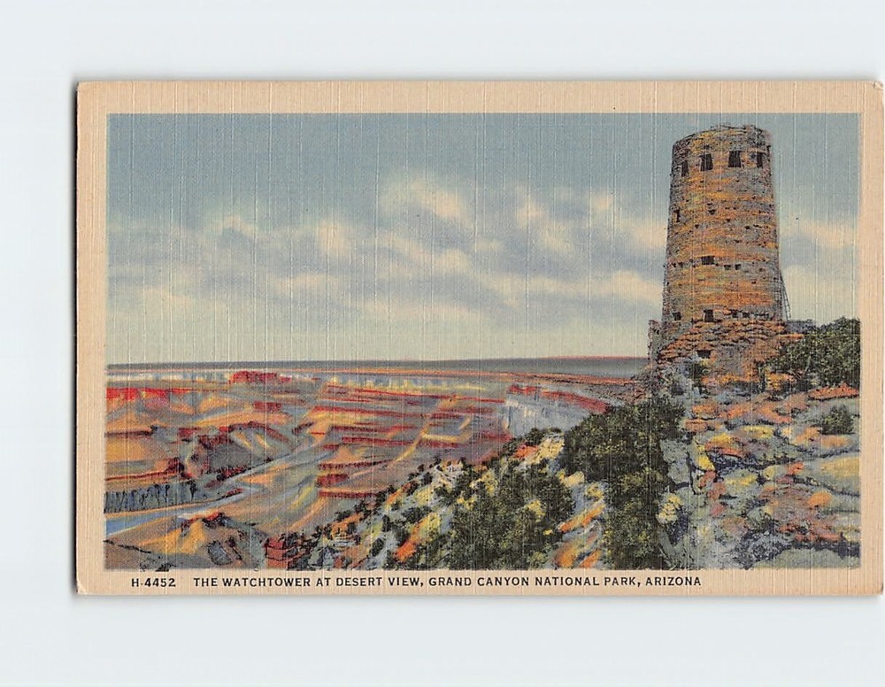 Postcard The Watchtower at Desert View Grand Canyon National Park Arizona USA