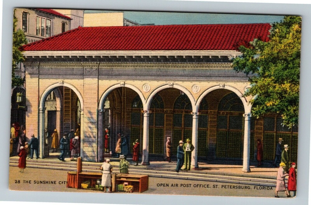 St Petersburg FL-Florida, Open Air Post Office  Vintage Souvenir Postcard