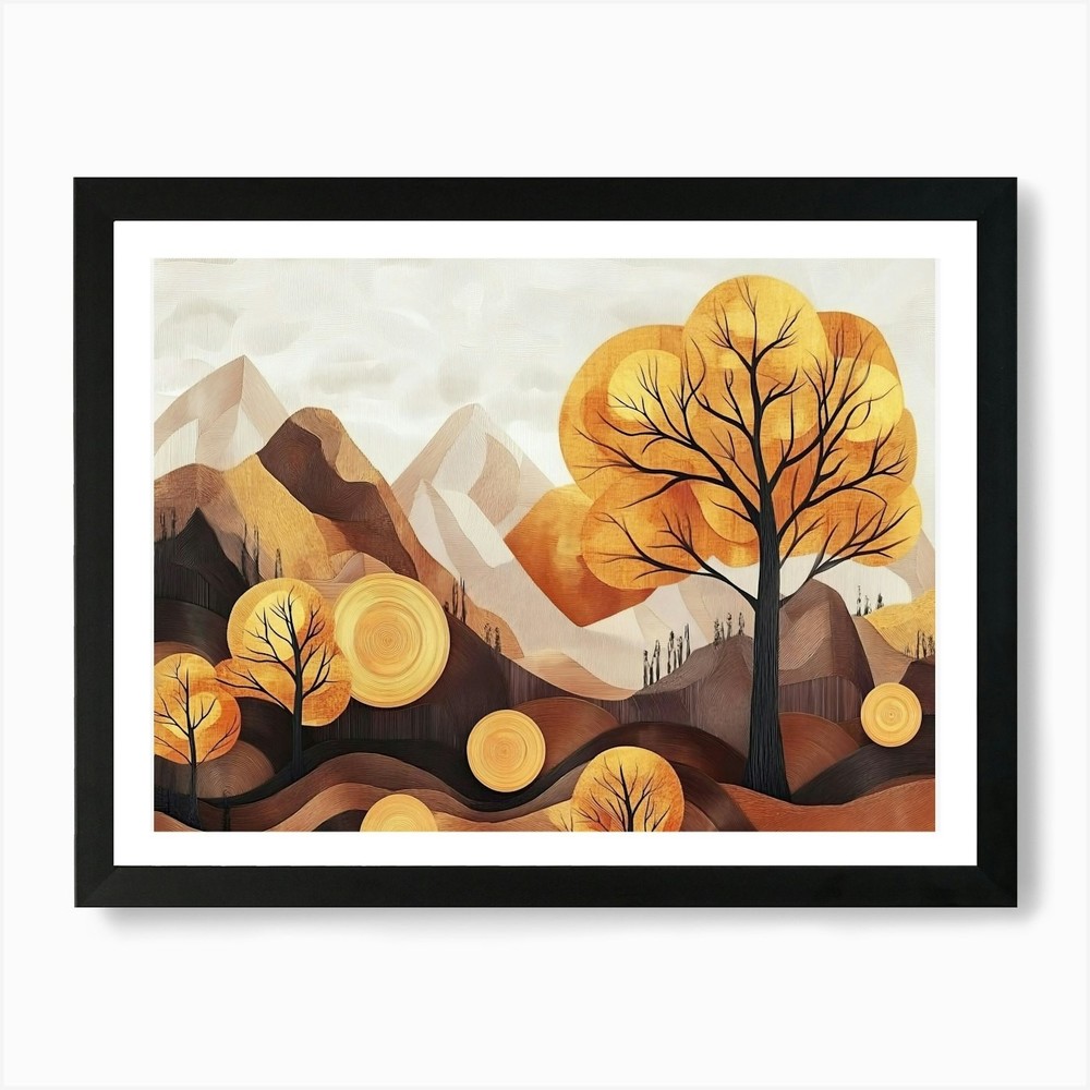 Autumn Trees Art Print Framed Wall Art Poster Canvas Print Picture