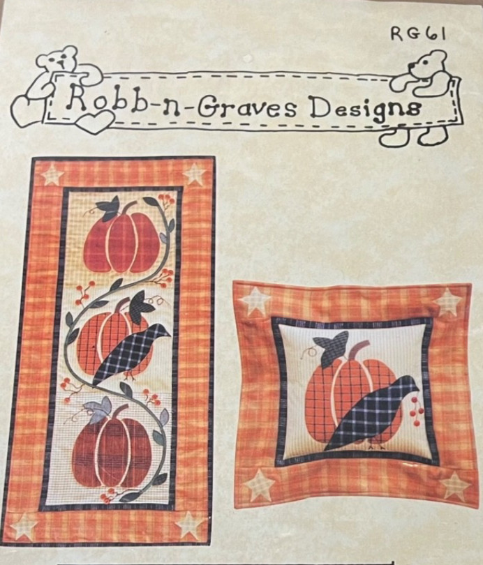 Pretty Fall Autumn BITTERSWEET HARVEST  Quilt & Pillow Pattern PUMPKINS BIRD