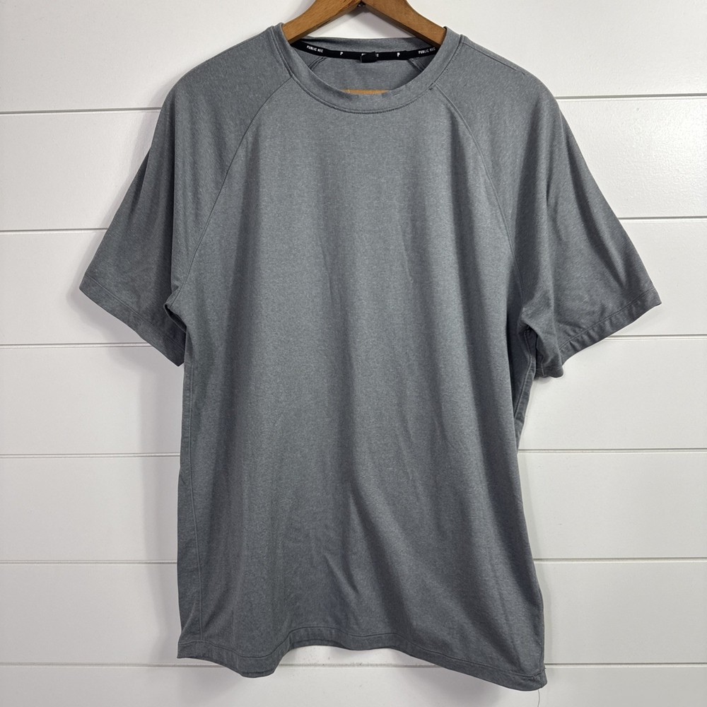 Men's Public Rec Go To Tee Shirt Crewneck Short Sleeve Gray sz M