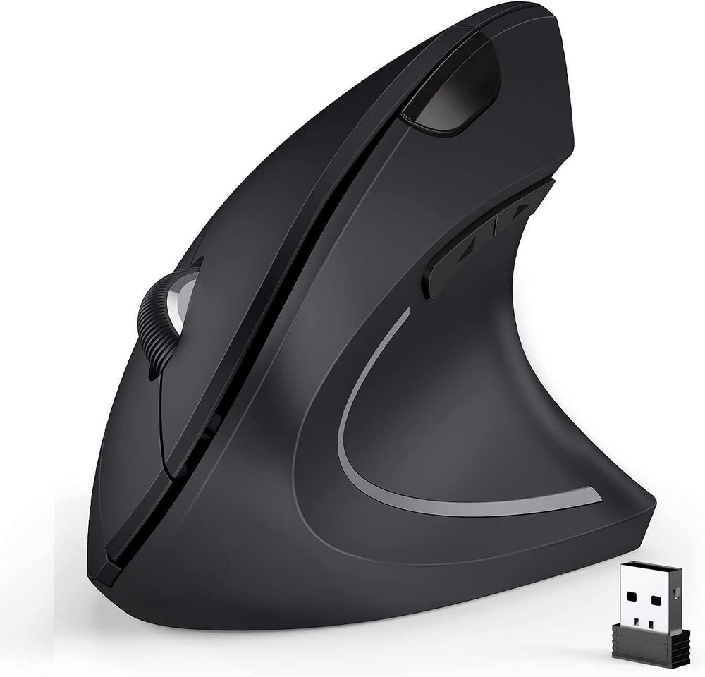 Ergonomic 2.4G Wireless Vertical Mouse with 6 Buttons and 3 Adjustable DPI Levels