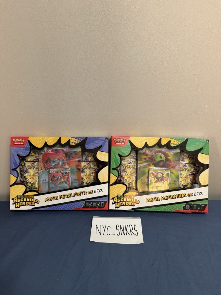 Pokemon Mega Evolution Ascended Heroes Ex Box Ferligatr & Meganium set