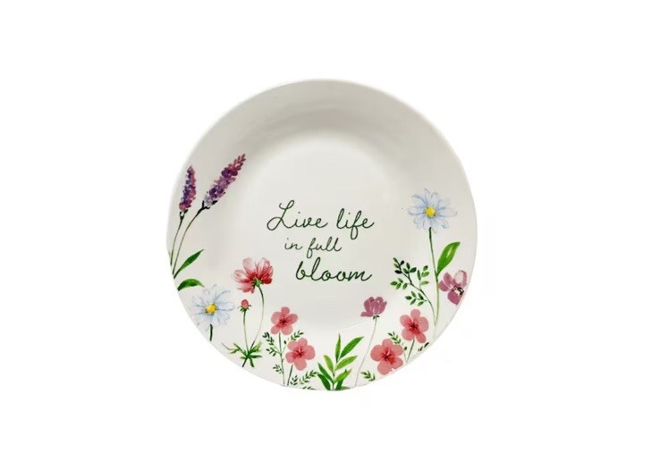 Set Of 4 Ceramic Wildflower Stoneware Side Plates 8 In Contemporary Summer
