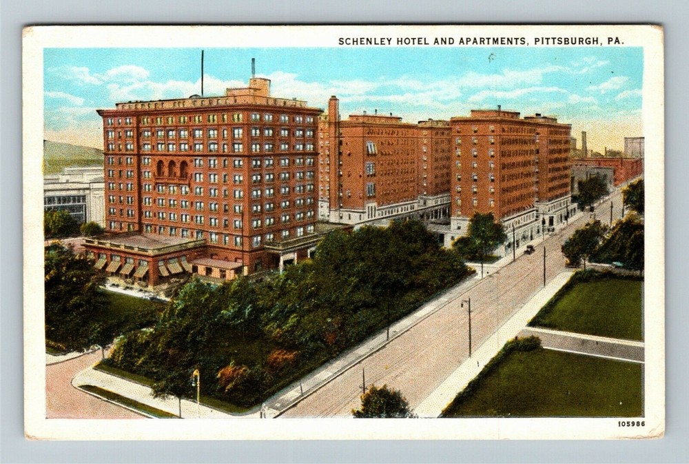 Pittsburgh PA-Pennsylvania, Schenley Hotel & Apartments Vintage Postcard