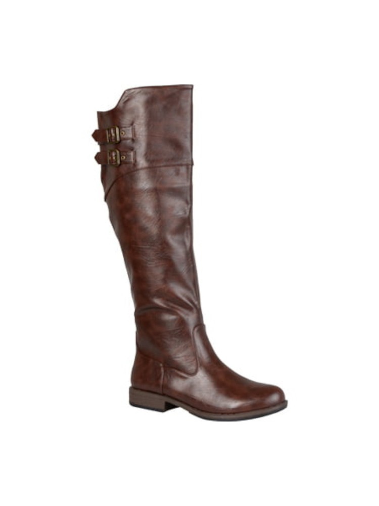 JOURNEE COLLECTION Womens Brown Tori Round Toe Block Heel Riding Boot 7.5 WC