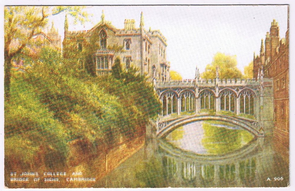 Postcard St John's College Bridge Of Sighs Cambridge England UK