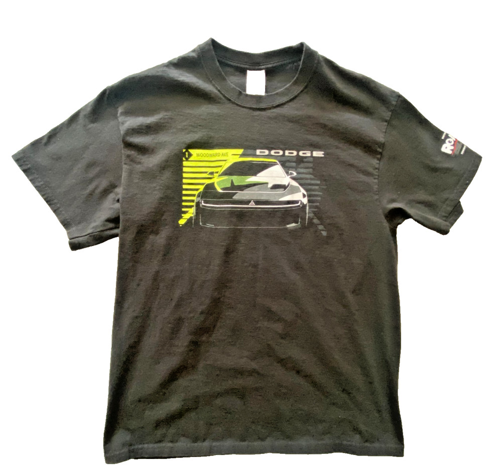 Roadkill Nights Powered by Dodge T-Shirt L Black Woodward Ave Drag Racing - Good