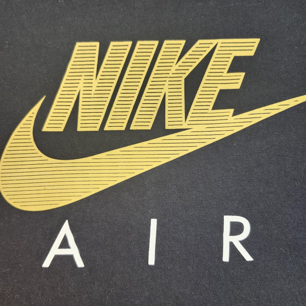 Nike Air Shirt Mens 2XL Black Graphic Short Sleeve Crewneck Side Stripe Swoosh