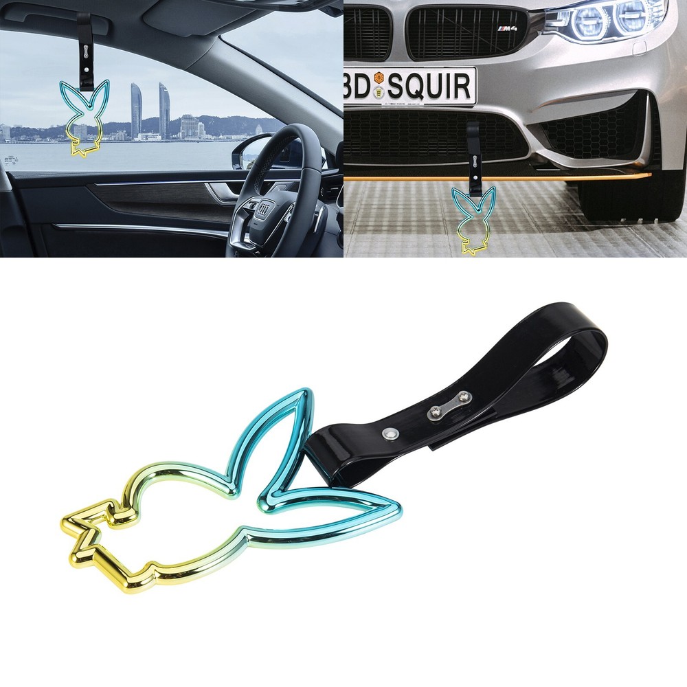 BUNNY Green & Gold JDM TSURIKAWA Ring Subway Train Bus Handle Strap Charm Drift