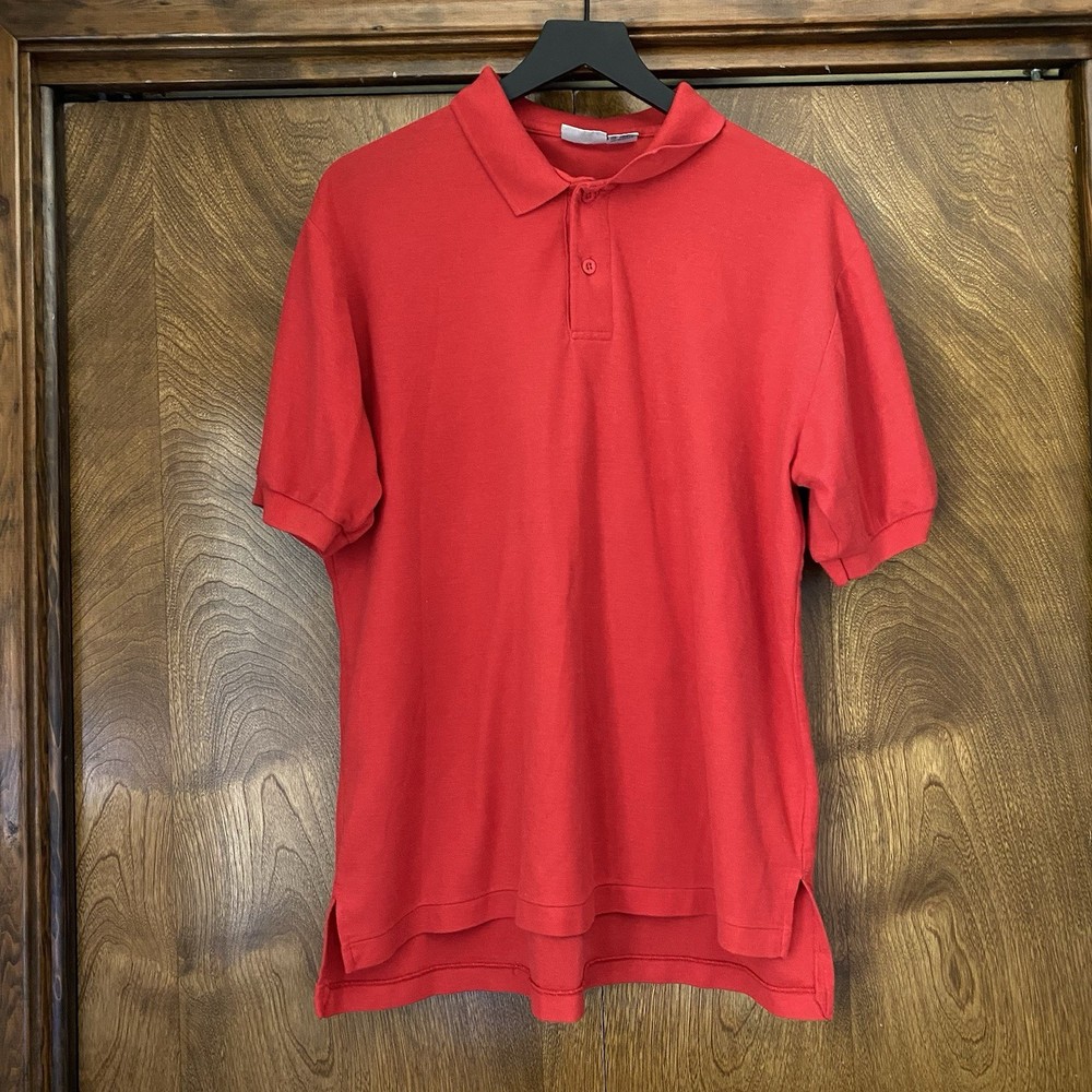 Vintage Men’s XL Levi’s Red Polo Short Sleeve Shirt Embroidered 80s 90s Big E