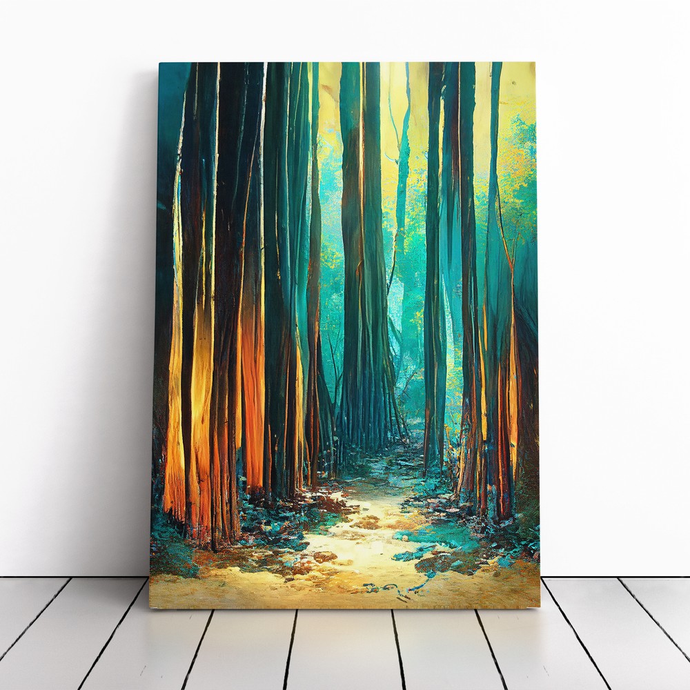 Forest No.1 Abstract Canvas Wall Art Print Framed Picture Home Office Decor-image