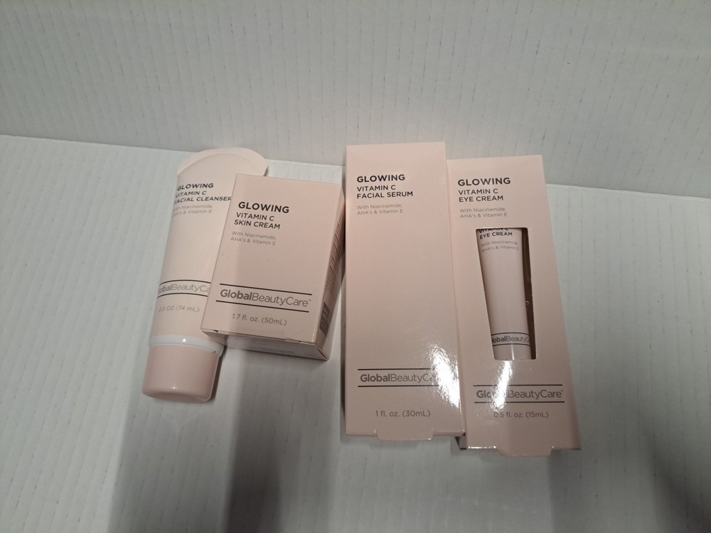 Global Beauty Care Glowing Facial Cleanser, Skin Cream, Eye Cream, Facial Serum