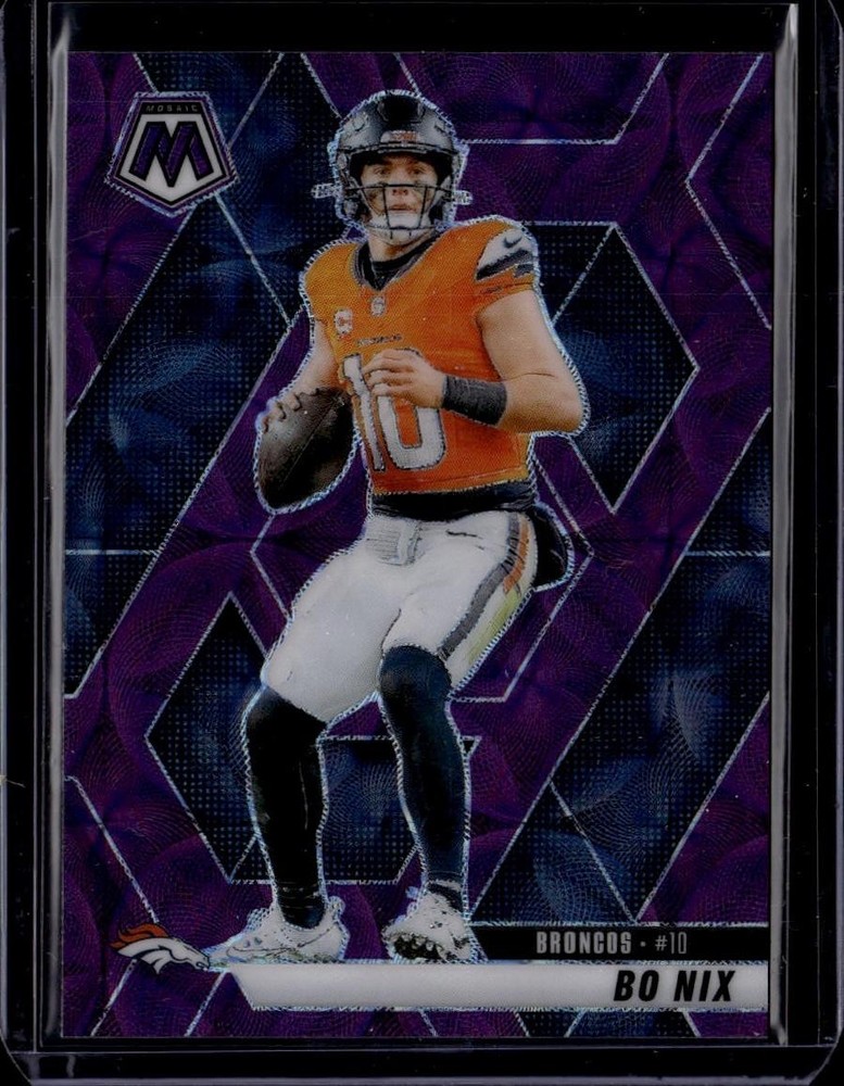 2025 Panini Mosaic #173 Bo Nix Purple Scope