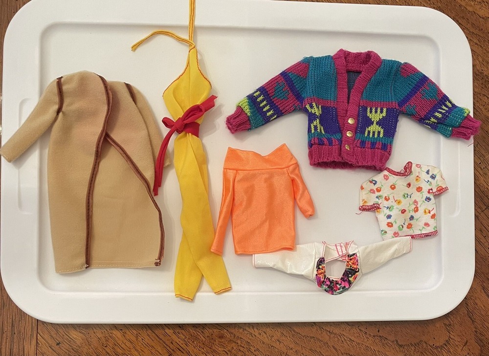 lot of 6 barbie clothes vintage
