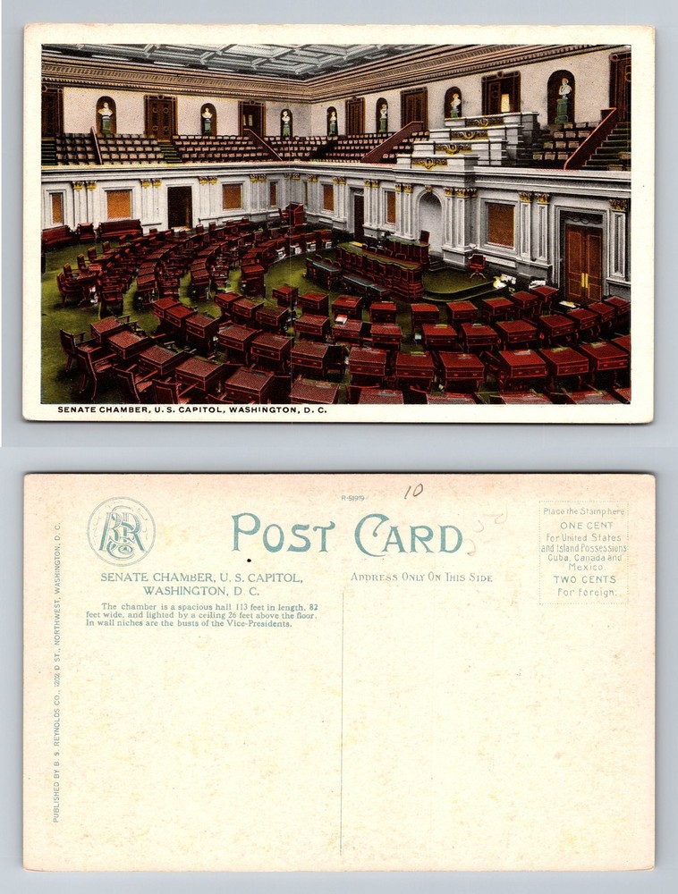 Washington, DC-District of Columbia Senate Chamber U.S. Capitol Vintage Postcard