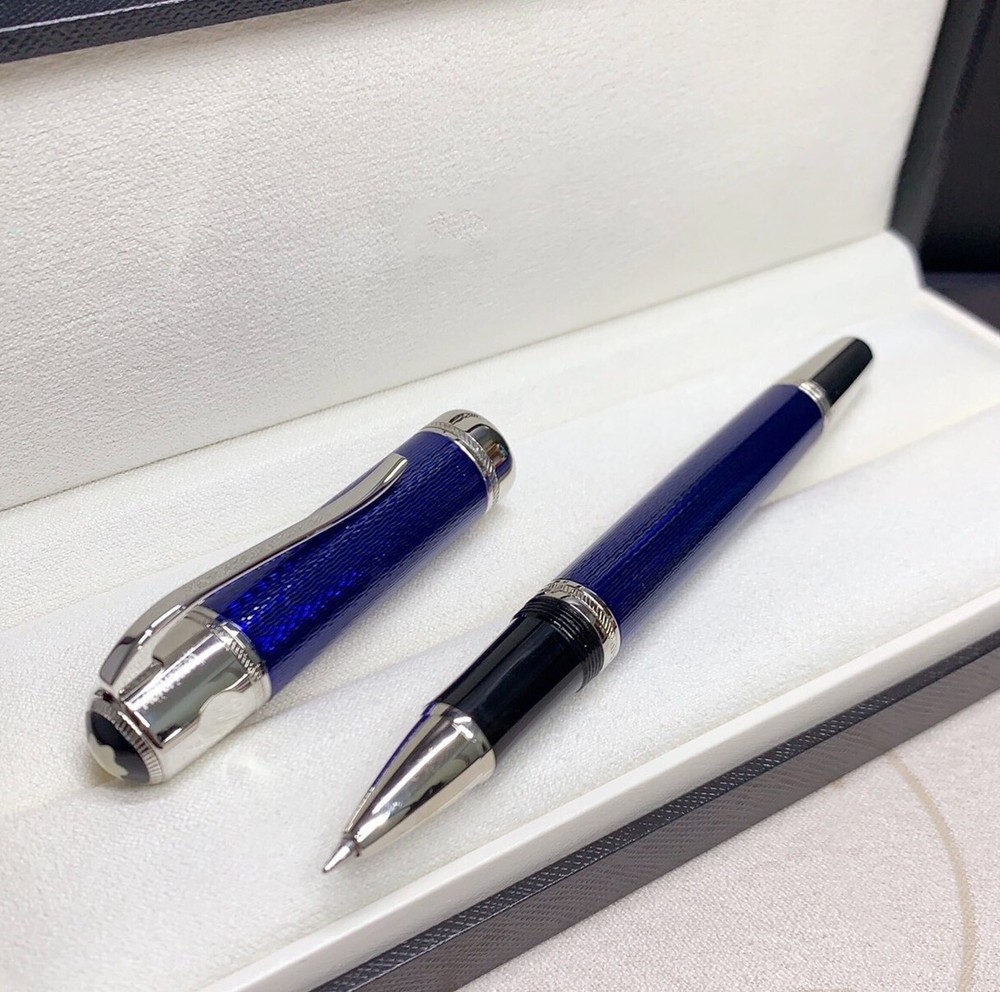 Deluxe Writers Series Blue Color 0.7mm Black ink Rollerball Pen No Box