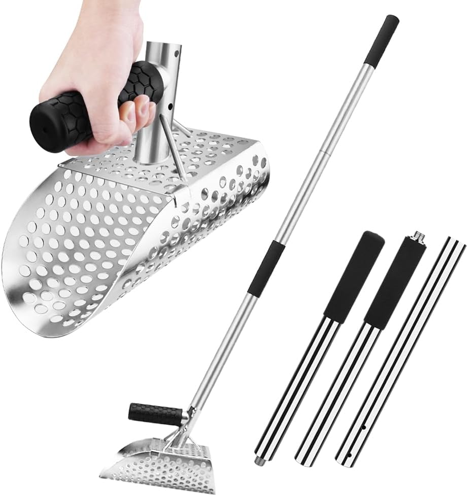 Sand Scoop for Metal Detecting,Heavy Duty Metal Detector Scoop with Long Handle,