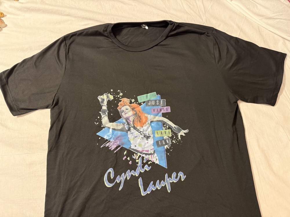 Cyndi Lauper Graphic Tee Reprint 1980's Girls Just Wanna Have Fun remake