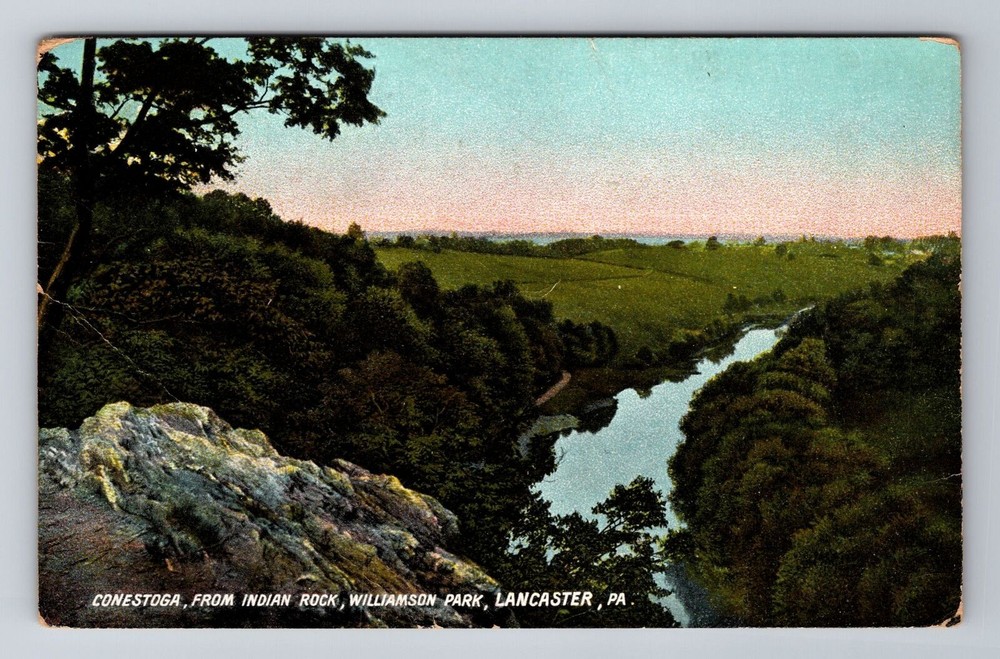 Lancaster PA-Pennsylvania, Aerial Conestoga, Antique, Vintage Souvenir Postcard