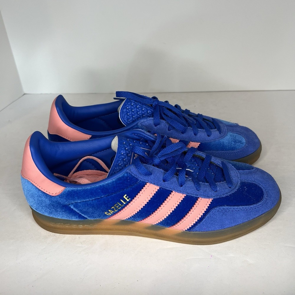 adidas Originals Gazelle Indoor IG6785 Blue/Semi-Pink Spark/Gum Sz 7.5 Sneakers