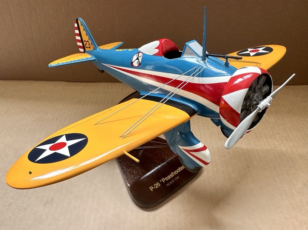 Mahogany Kiln Dried P-26 Peashooter Model Aircraft Desktop Model