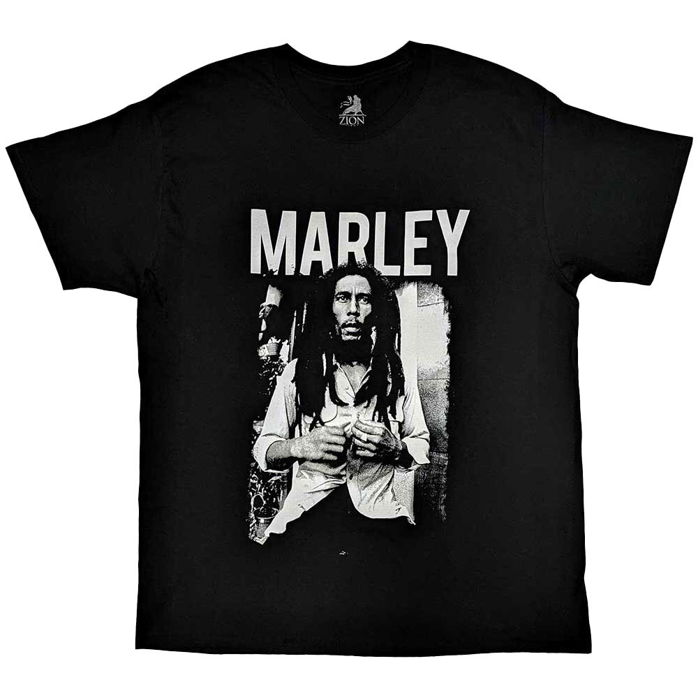 Bob Marley Black And White Logo T Shirt