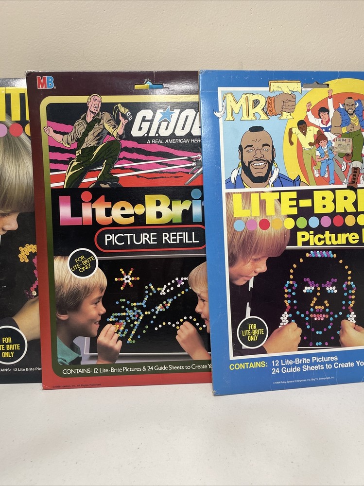 1984 GI Joe Mr. T Lite-Brite Refill with Clear Packaging Sheets