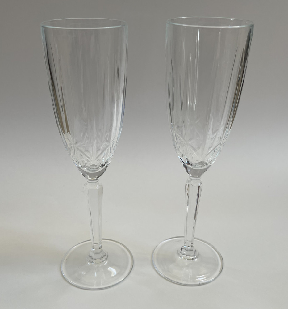 Waterford Marquis Omega Champagne Flutes Crystal Glasses SET OF 2, Great