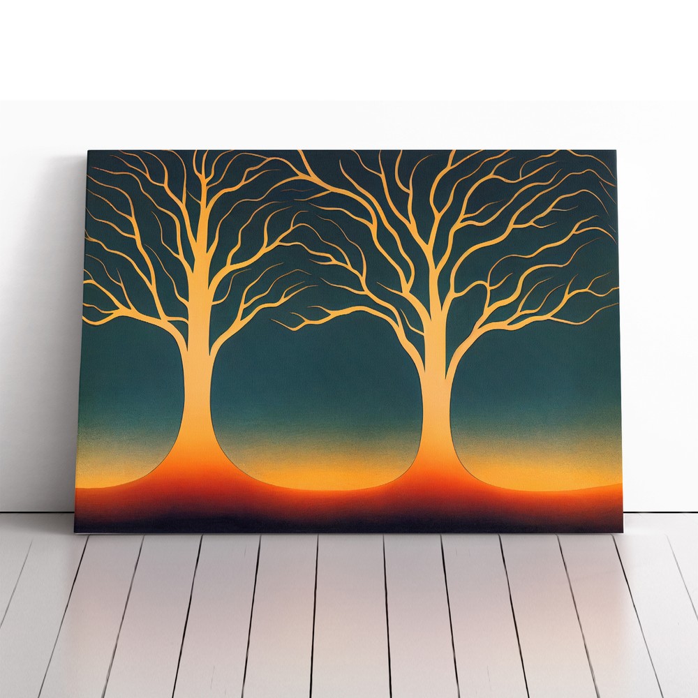 Exhilarating Trees Abstract Canvas Wall Art Print Framed Picture Home Decor