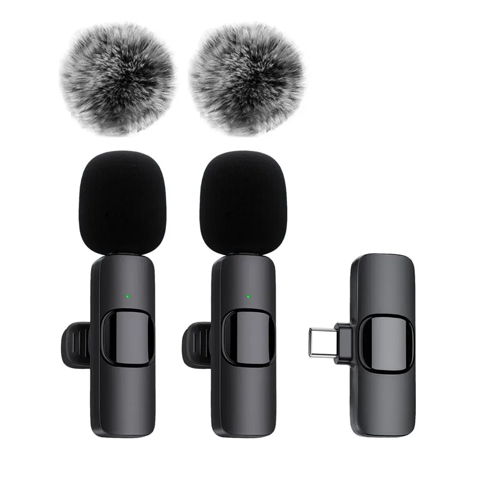 Wireless Lavalier Microphone Mini Mic for iPhone Android Laptop Live Gaming